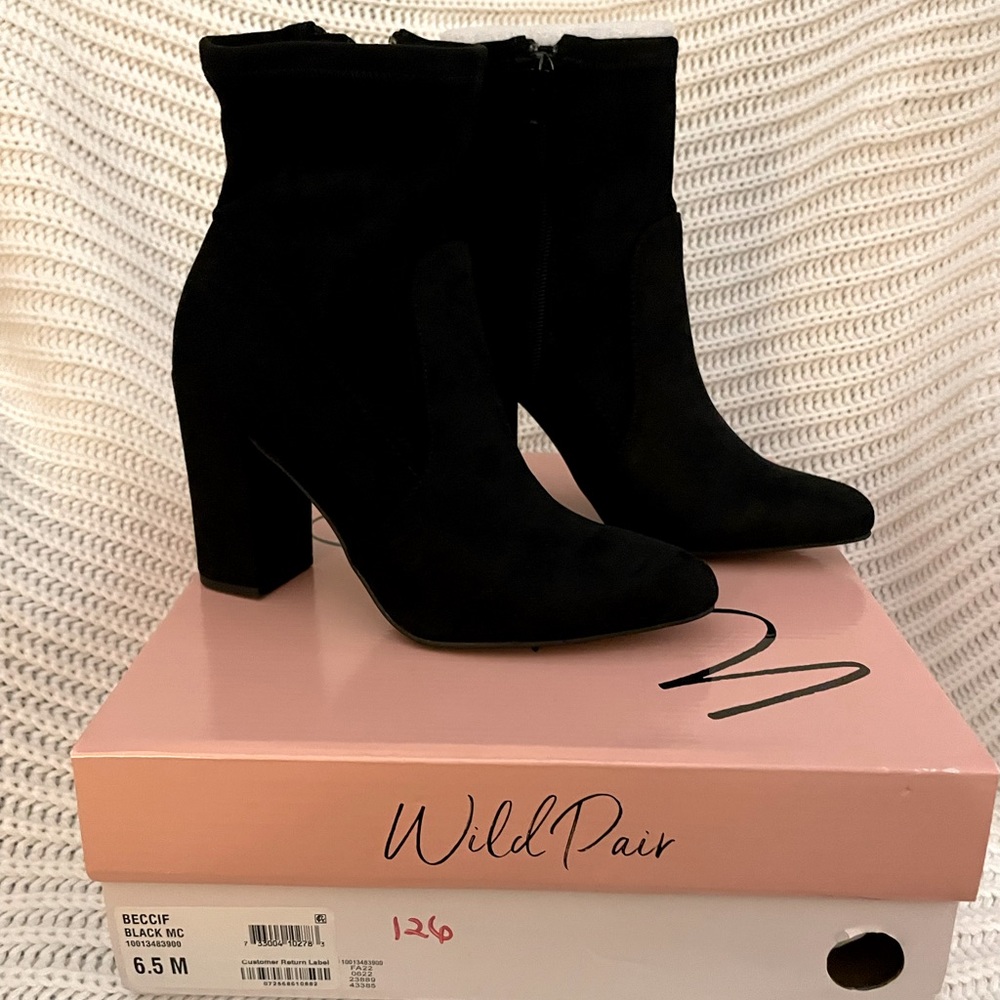 New in box black ankle bootie